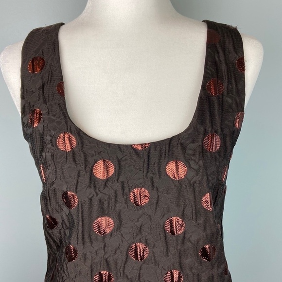 Marc by Marc Jacobs Polkadot A-Line Dress Shimmery Polka Dot Crinkle Fabric Sz 4 - Picture 5 of 14